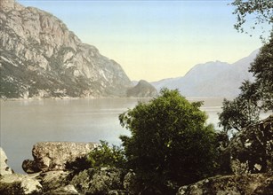 Sandven Lake, Odde, Odda, Hardangerfjord, Norway, View from 1885, Historical, digitally restored