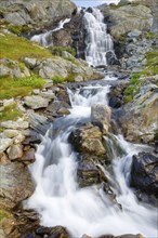 Waterfall on the Grimsel Pass, Bern, Switzerland, Europe