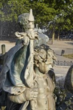 Details of the fountain Fontaine du Char du Triomphe de la République in Bordeaux, Département