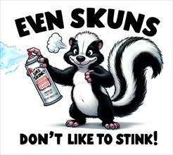 Advertising with a skunk, a skunk, for a deodorant, AI generated, AI generated