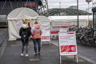 Corona test centre of the city of Cologne, at the main railway station in Cologne, North