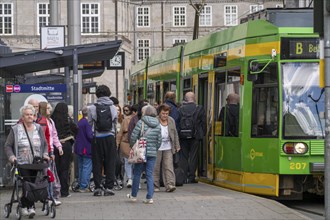 Bus and tram stop Mülheim city centre, at the town hall, Mülheim an der Ruhr, North