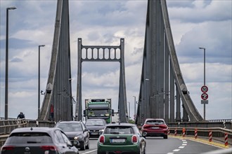 The Krefeld-Uerdingen bridge over the Rhine, between Krefeld and Duisburg, rein belt bridge from