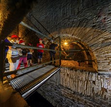 Wheel room of the Unverhofft Segen Gottes Erbstolln in Oberschöna, where there is a 13 metre high