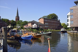 Europe, Germany, Lower Saxony, Buxtehude, Hamburg metropolitan region, Este, harbour, waterfront