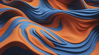 Seamless abstract pattern of vector fluid curved lines creating a dynamic ripple effect in vibrant