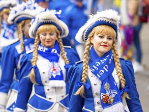 Rose Monday parade in Düsseldorf, street carnival, foot groups