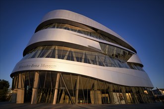 Mercedes-Benz Museum, evening atmosphere, Stuttgart, Baden-Württemberg, Germany, Europe