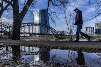 Building of the European Central Bank, ECB, Uferweg am Main in Frankfurt, Hesse, Germany, Europe