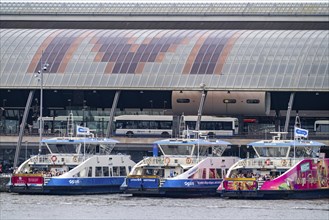 GVB ferries for pedestrians and cyclists across the river Ij, to Amsterdam Centraal station, free