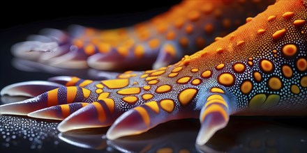 Nano material inspired by gecko feet with intricate patterns and vibrant colors representing