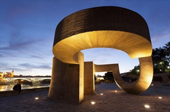 Chillida sculpture, Sevilla, Andalusie, Spain, Europe