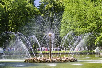 Fontain The Sun in Peterhof, Saint-Petersburg, Russia, Europe