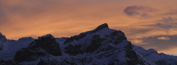 Stunning winter sunset in the Bernese Oberland