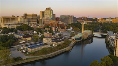 Sunrise Over Cristina River and Downtown City Skyline Wilmington Delaware