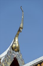 Chofah on the pediment, roof decoration on the Uposatha Hall, Ubosot, Wat Benchamabophit, marble