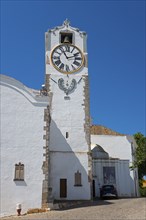 High historic clock tower made of white building with clear sky view, Torre do relogio, Church of