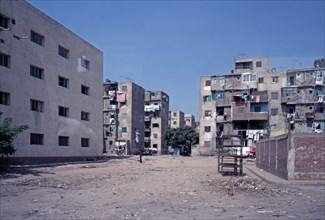 Residential buildings, Cairo, Egypt, September 1989, vintage, retro, old, historic, Africa