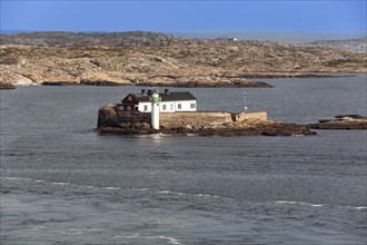 Archipelago island with lighthouse near Gothenburg, Sweden, Scandinavia, Europe