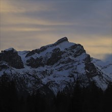 Mount Schluchhore just after sunset