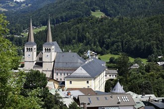 View of the collegiate church in Berchtesgaden