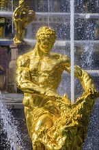 Closeup Samson Fountain in Peterhof, Saint-Petersburg, Russia, Europe