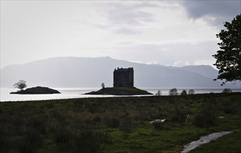 Castle Stalker is a tower house about 2. 5 kilometres northeast of Port Appin, a village in Argyll