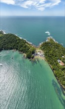 Bombinhas Beach in Santa Catarina. Aerial view taken with a drone. Brazil. South America