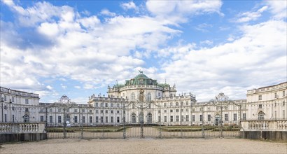 Turin, Italy, January 2023: Stupinigi Royal Palace. Luxury old baroque exterior, Europe