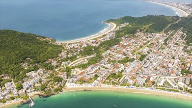 Bombinhas Beach in Santa Catarina. Aerial view taken with a drone. Brazil. South America