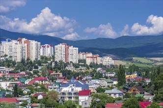 View on the city Alushta in Crimea, Ukraine, Europe