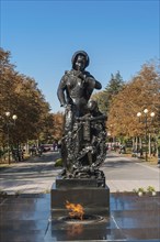 Statue and ethernal fire in Belgorod, Russia, Europe