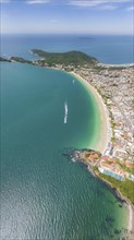 Bombinhas Beach in Santa Catarina. Aerial view taken with a drone. Brazil. South America