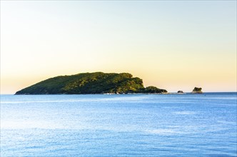 Sunset view on Sveti Nikola island, Montenegro, Europe