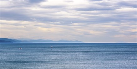 View of an open sea with a cloud in Crimea, Ukraine, Europe