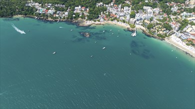 Bombinhas Beach in Santa Catarina. Aerial view taken with a drone. Brazil. South America