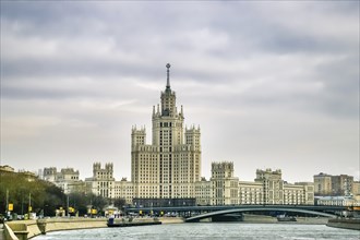 View on skyscraper on the Kotelnicheskaya embankment in Moscow, Russia, Europe