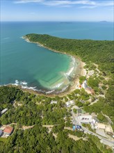 Bombinhas Beach in Santa Catarina. Aerial view taken with a drone. Brazil. South America