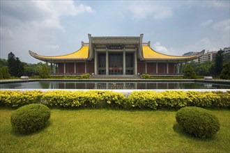 Front view of the Dr. Sun Yat Sen Memorial Hall in downtown Taipei, Taiwan, Asia