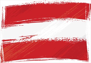 Austria national flag created in grunge style