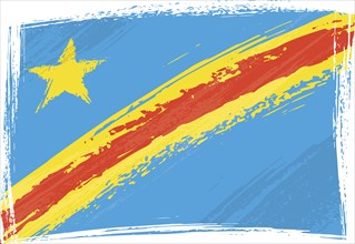 Democratic Republic of the Congo national flag created in grunge style