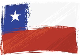 Chile national flag created in grunge style