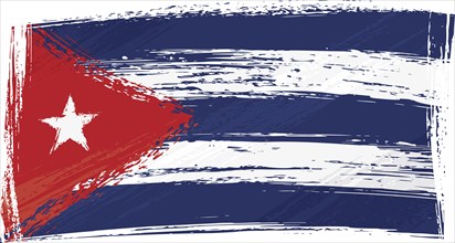 Cuba national flag created in grunge style