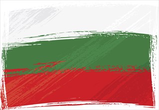 Bulgaria national flag created in grunge style