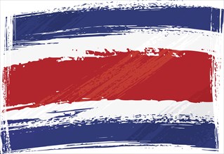 Costarica national flag created in grunge style