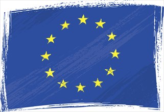 European Union flag created in grunge style