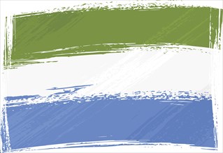 Sierra Leone national flag created in grunge style