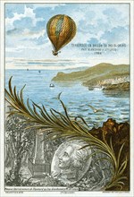 First balloon crossing of the English Channel, 7 January 1785 by the French inventor Jean-Pierre