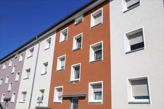 Old apartment block with new façade paint