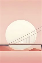 Minimalist abstract wallpaper illustration symbolizing architecture in simple geometric shapes, AI